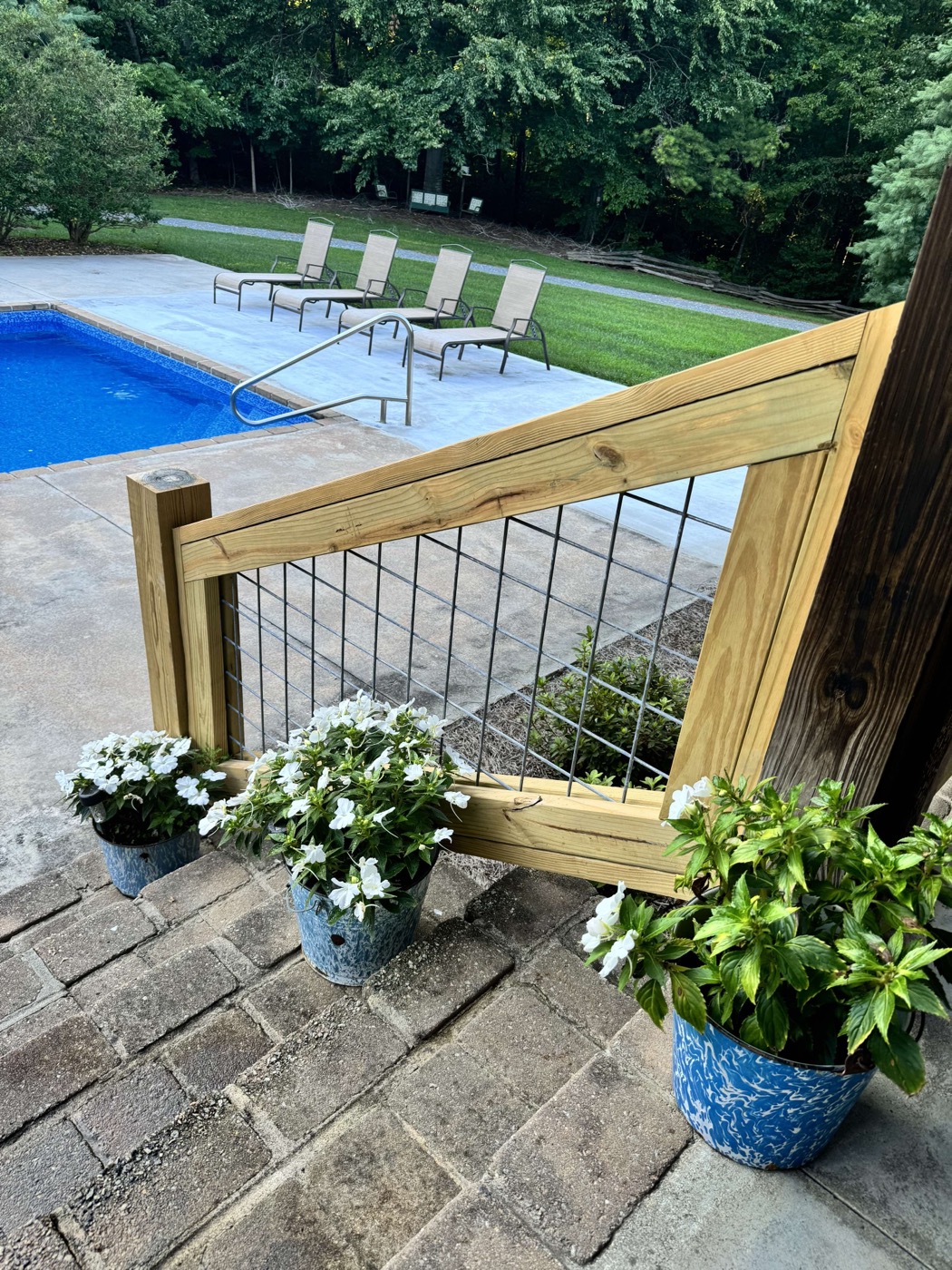 Deck panel railing