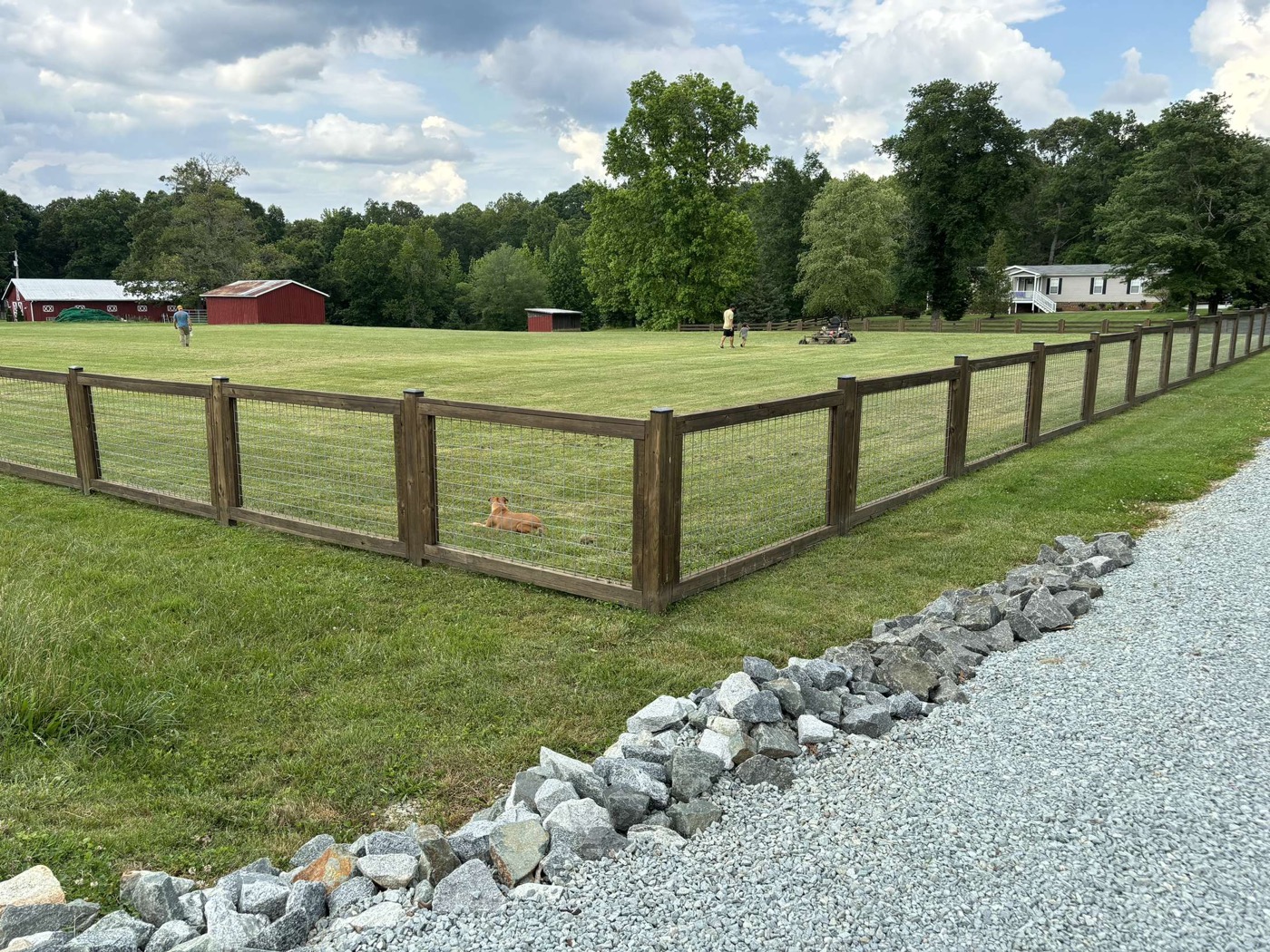 Fence panels installed